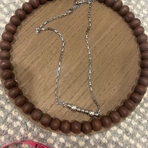 Silver Chain Necklace with Beads